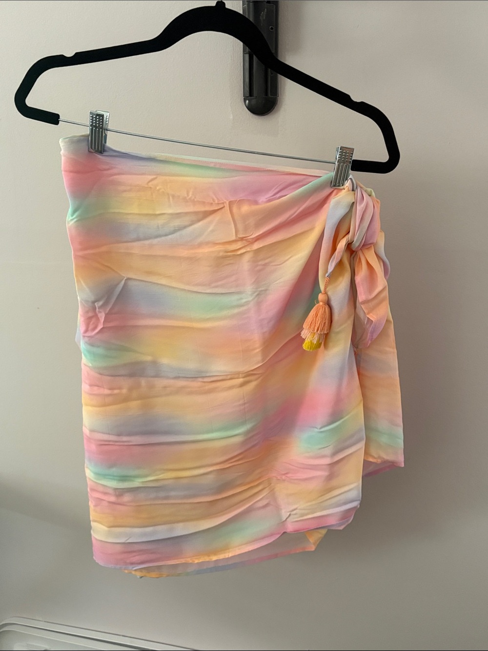 PQ Swim Pastel Rainbow Tie-Side Sarong with Tassels